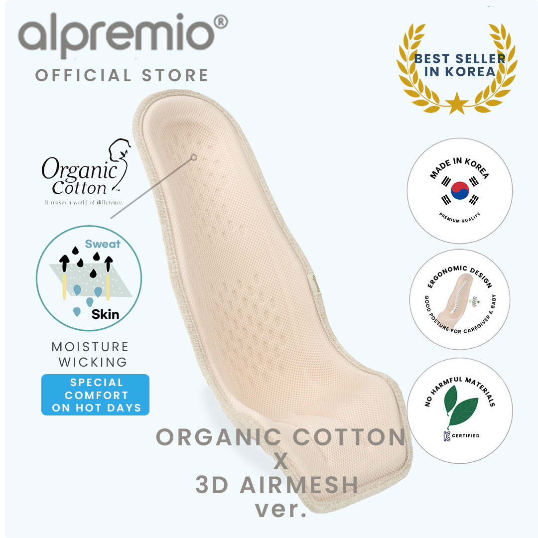 ergonomic baby feeding seat gots organic cotton airmesh