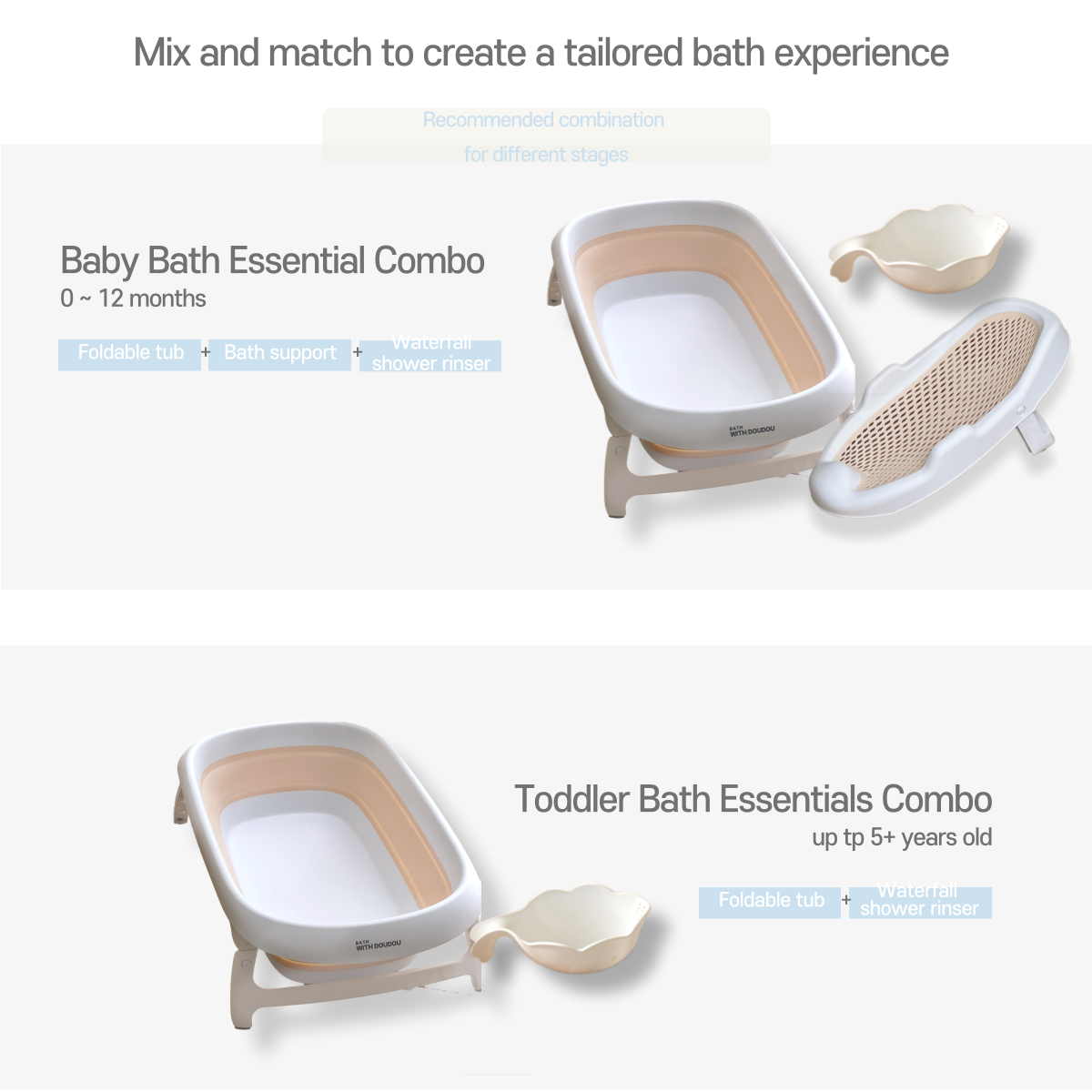 [NEW IN] Withdoudou Foldable Multipurpose Baby Ergonomic Bathtub Bundle Set 2.0