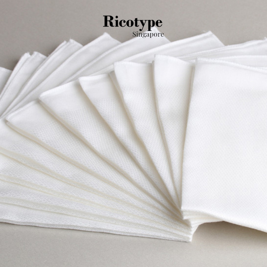 Ricotype Soft Bamboo Cotton Handkerchief / Wash cloth (10 PC Set)