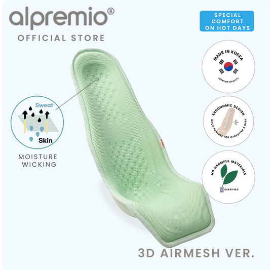 Alpremio singapore ergonomic feeding baby seat 3d airmesh green