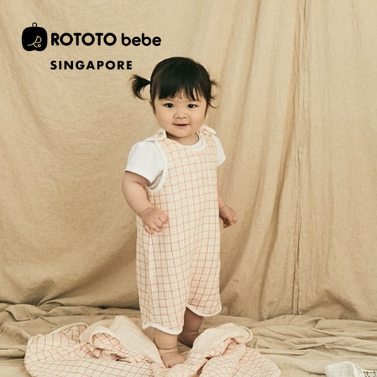 Rototobebe Wearable Blanket [ Orange Check  ]